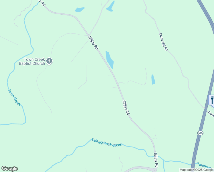 map of restaurants, bars, coffee shops, grocery stores, and more near 41 Muscadine Trail in Talking Rock
