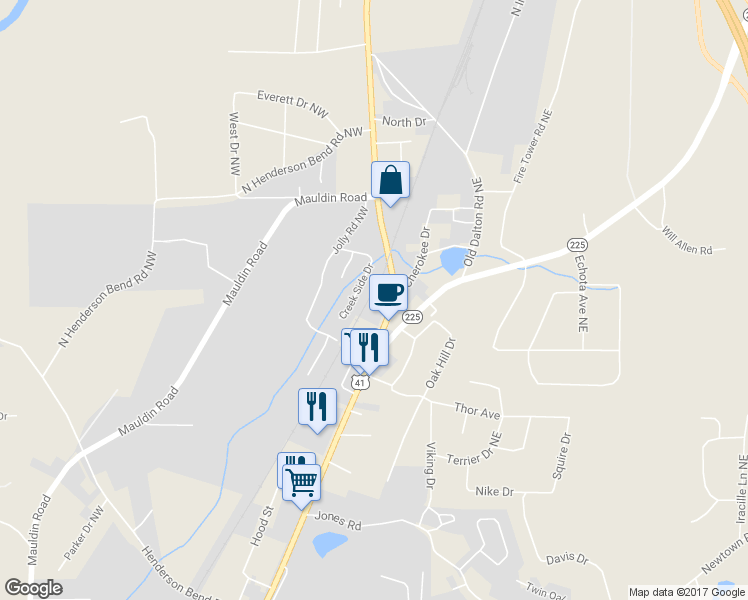 map of restaurants, bars, coffee shops, grocery stores, and more near 1316 U.S. 41 in Calhoun