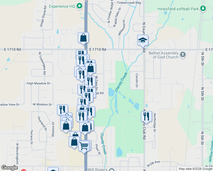 map of restaurants, bars, coffee shops, grocery stores, and more near 2114 West Club Road in Duncan