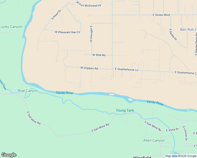 map of restaurants, bars, coffee shops, grocery stores, and more near 203 West Grippen Road in Camp Verde