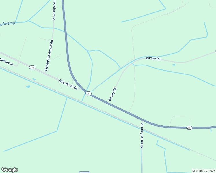 map of restaurants, bars, coffee shops, grocery stores, and more near 4646 Burney Road in Bladenboro