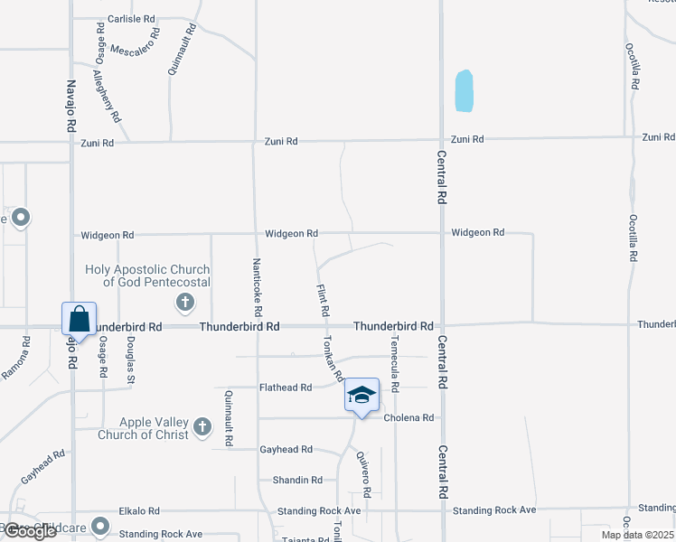map of restaurants, bars, coffee shops, grocery stores, and more near Tonikan Road in Apple Valley