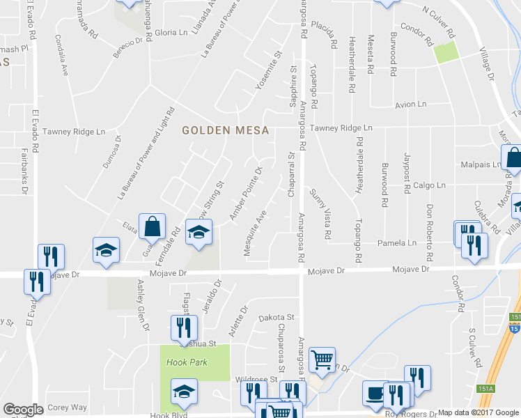 map of restaurants, bars, coffee shops, grocery stores, and more near 15472 Mesquite Avenue in Victorville