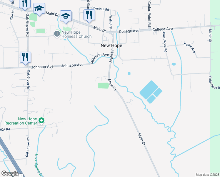 map of restaurants, bars, coffee shops, grocery stores, and more near 5630 Main Drive in New Hope