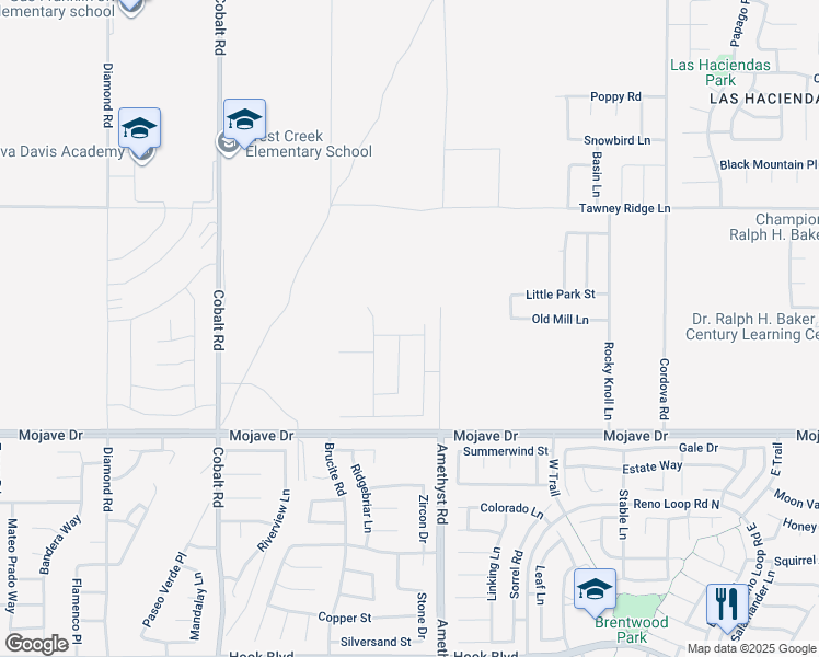 map of restaurants, bars, coffee shops, grocery stores, and more near 13644 Flying Cloud Way in Victorville