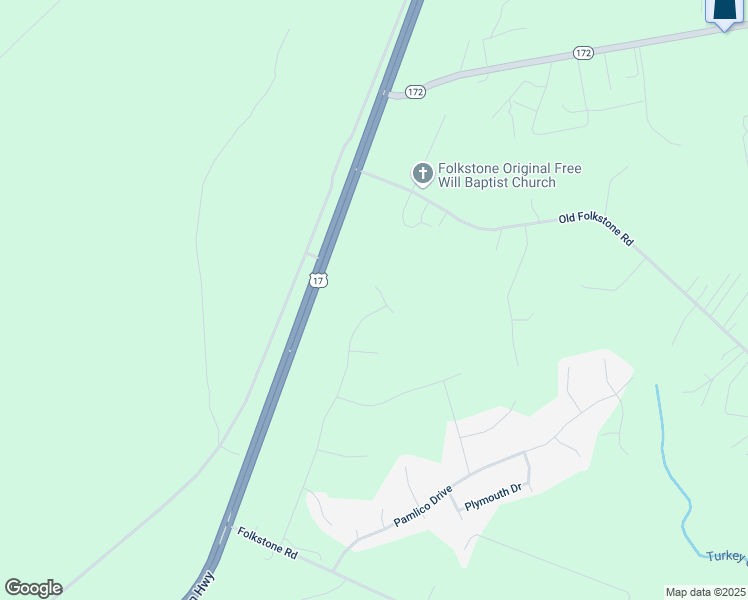 map of restaurants, bars, coffee shops, grocery stores, and more near 298 Currituck Drive in Holly Ridge