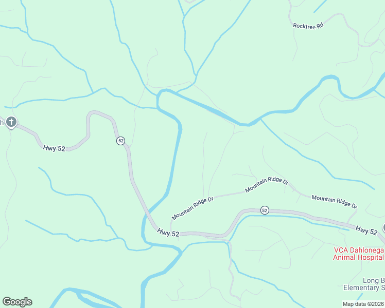 map of restaurants, bars, coffee shops, grocery stores, and more near 207 Blue Ridge View in Dahlonega