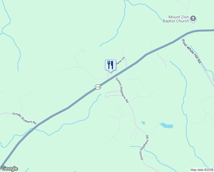 map of restaurants, bars, coffee shops, grocery stores, and more near 116 Wendys Lane in Murrayville