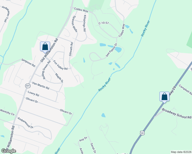 map of restaurants, bars, coffee shops, grocery stores, and more near 114 Augusta National in Anderson