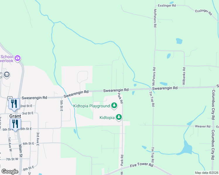 map of restaurants, bars, coffee shops, grocery stores, and more near 21 Echota Ridge in Grant