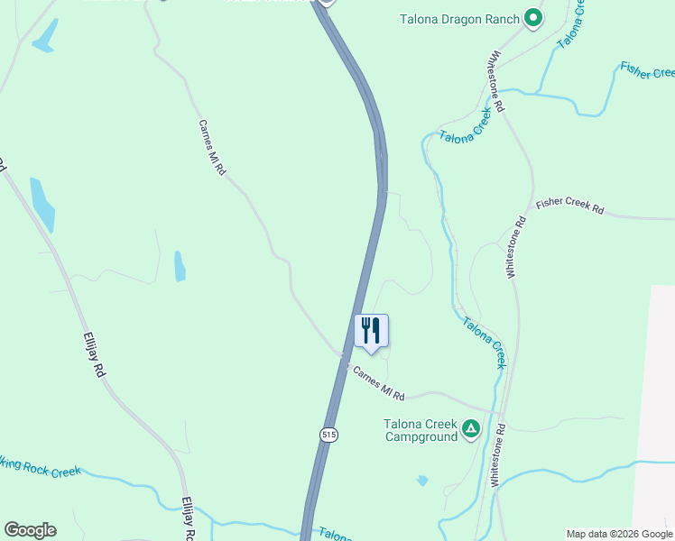 map of restaurants, bars, coffee shops, grocery stores, and more near 620 Carns Mill Road in Talking Rock