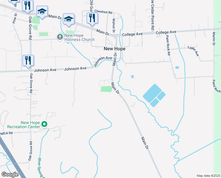 map of restaurants, bars, coffee shops, grocery stores, and more near 5630 Main Drive in New Hope