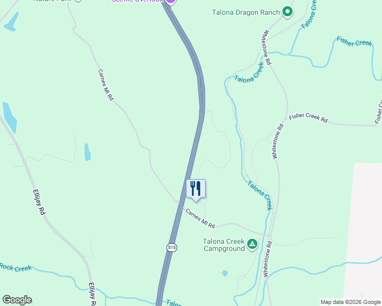 map of restaurants, bars, coffee shops, grocery stores, and more near 733 Carns Mill Road in Talking Rock