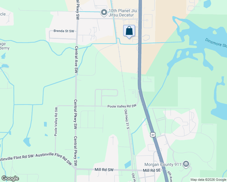 map of restaurants, bars, coffee shops, grocery stores, and more near 3908 Ryan Drive Southwest in Decatur