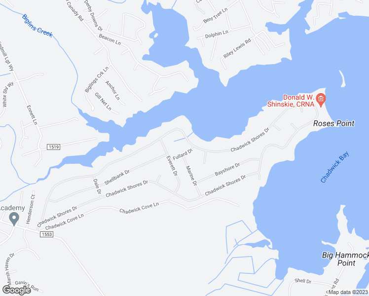 map of restaurants, bars, coffee shops, grocery stores, and more near 207 Fullard Drive in Sneads Ferry