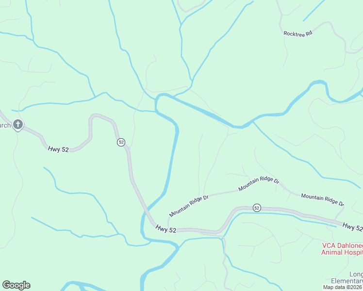 map of restaurants, bars, coffee shops, grocery stores, and more near 207 Blue Ridge View in Dahlonega