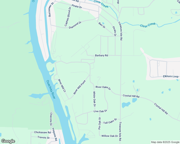 map of restaurants, bars, coffee shops, grocery stores, and more near River Oaks Drive in Garland County