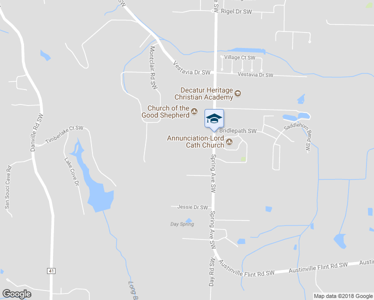 map of restaurants, bars, coffee shops, grocery stores, and more near 3907 Spring Avenue Southwest in Decatur