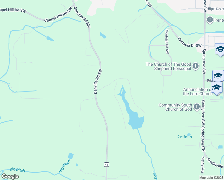 map of restaurants, bars, coffee shops, grocery stores, and more near 3705 Timberlake Court Southwest in Decatur