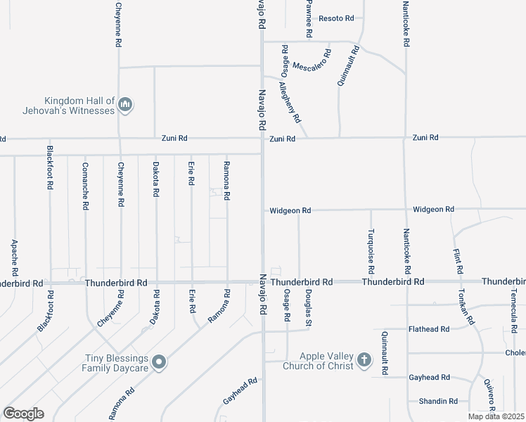 map of restaurants, bars, coffee shops, grocery stores, and more near Navajo Road in Apple Valley