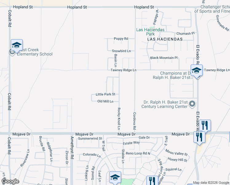map of restaurants, bars, coffee shops, grocery stores, and more near 15563 Pilot Rock Way in Victorville