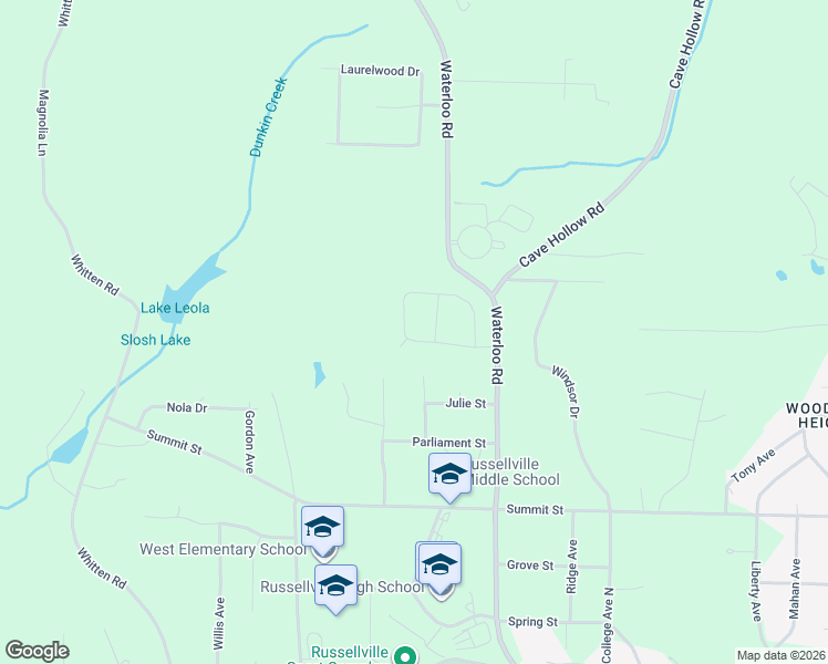 map of restaurants, bars, coffee shops, grocery stores, and more near 270 Briarleigh Road in Russellville