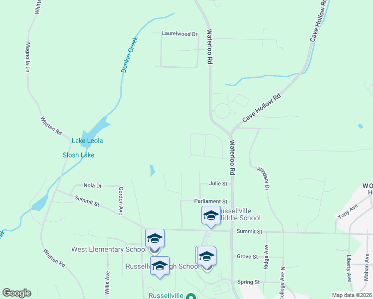 map of restaurants, bars, coffee shops, grocery stores, and more near 270 Briarleigh Road in Russellville