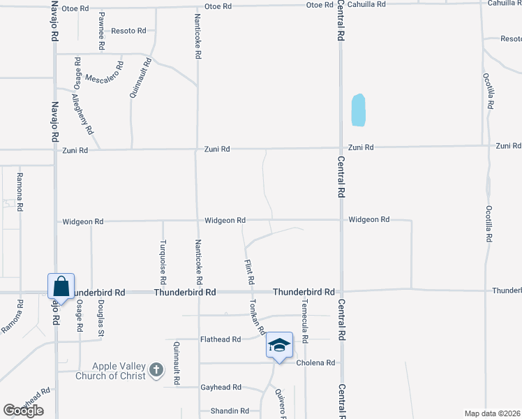 map of restaurants, bars, coffee shops, grocery stores, and more near 22200 Flint Road in Apple Valley