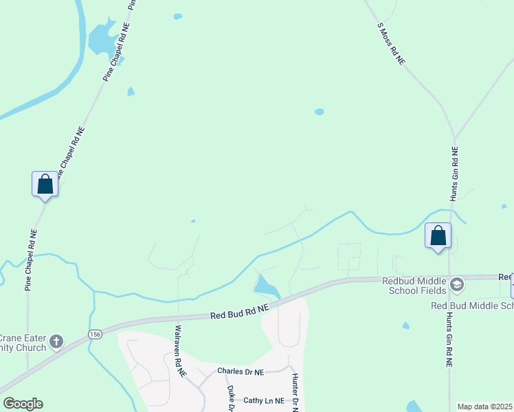 map of restaurants, bars, coffee shops, grocery stores, and more near 104 Aspen Drive Northeast in Calhoun