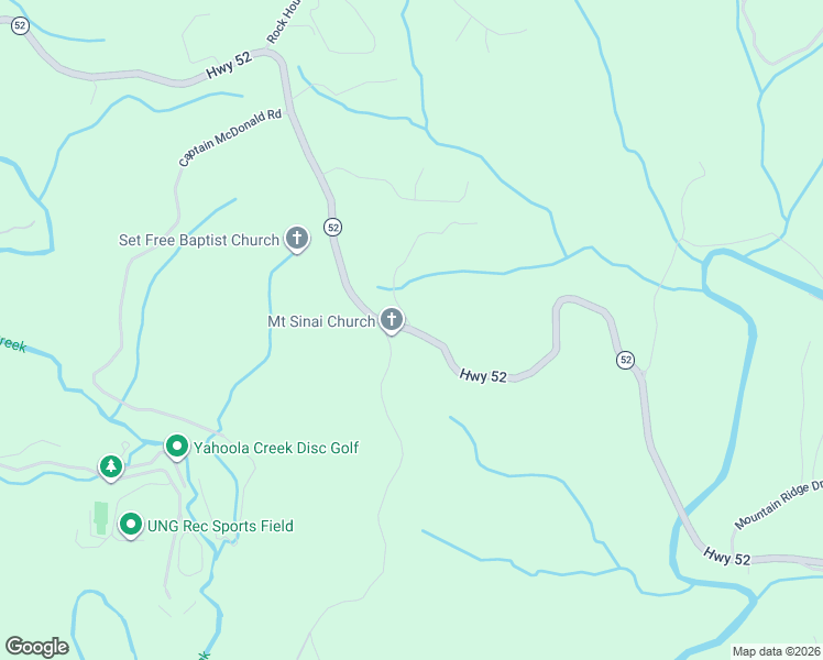 map of restaurants, bars, coffee shops, grocery stores, and more near 201 Eastwood Terrace in Dahlonega