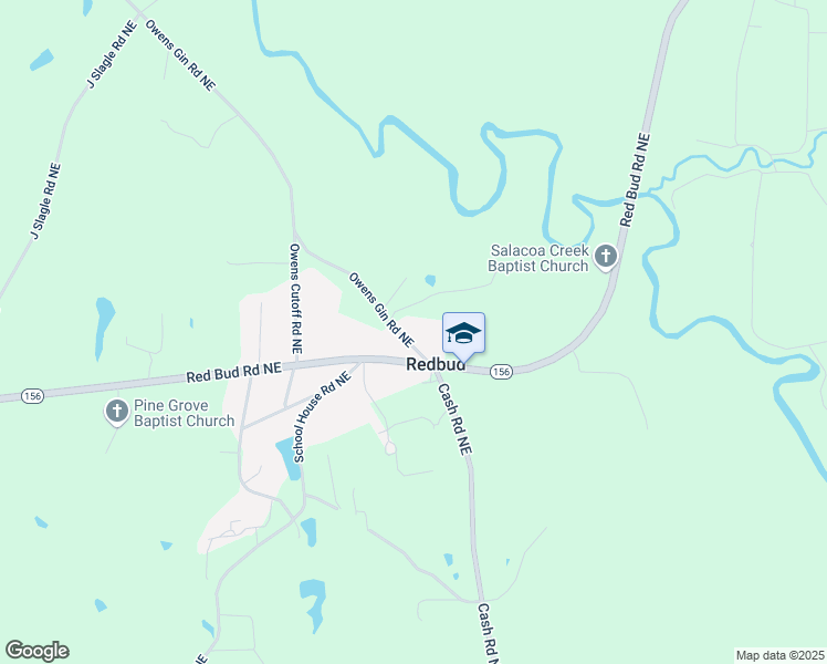 map of restaurants, bars, coffee shops, grocery stores, and more near 139 Owens Gin Road Northeast in Calhoun