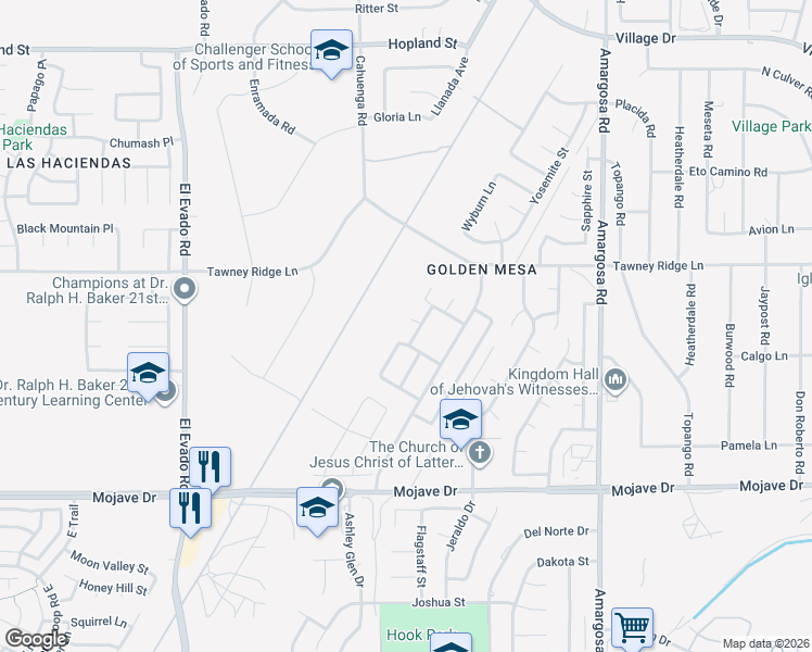 map of restaurants, bars, coffee shops, grocery stores, and more near 14849 Wigwam Court in Victorville
