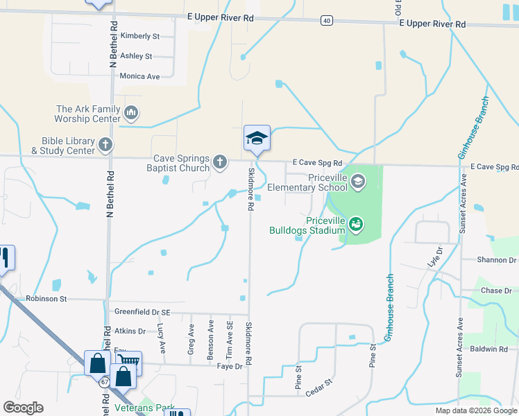 map of restaurants, bars, coffee shops, grocery stores, and more near 535 Skidmore Road in Decatur