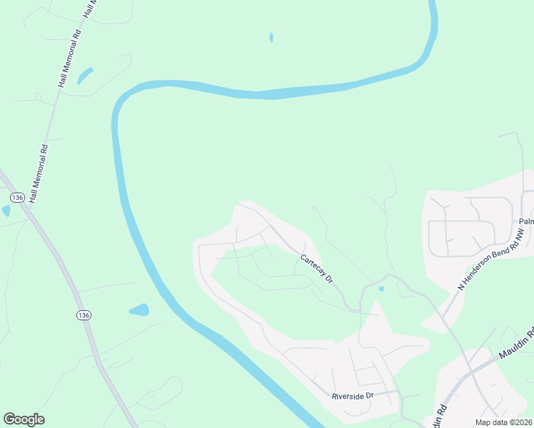map of restaurants, bars, coffee shops, grocery stores, and more near 605 Cartecay Drive in Calhoun