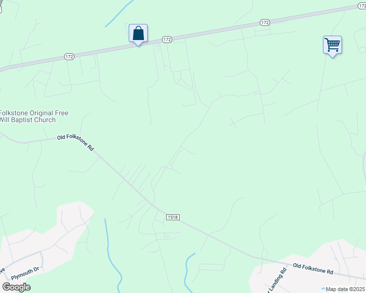 map of restaurants, bars, coffee shops, grocery stores, and more near 108 Veggie Drive in Holly Ridge