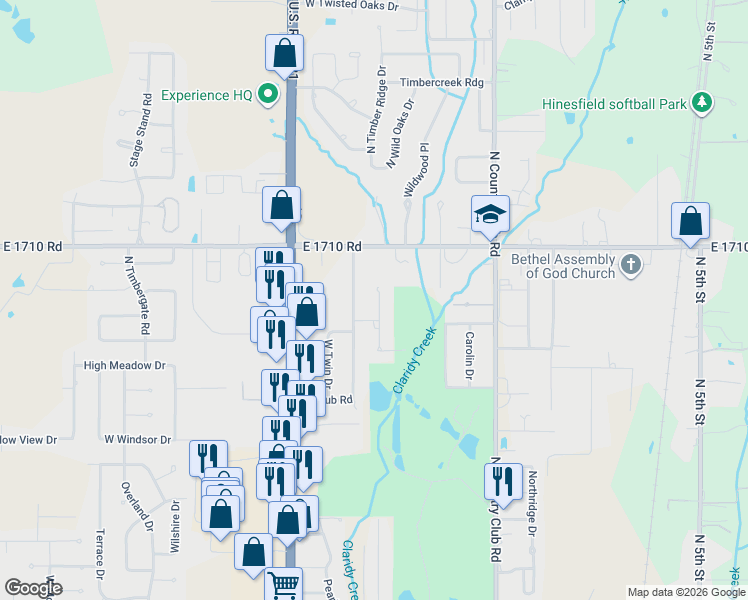 map of restaurants, bars, coffee shops, grocery stores, and more near 2307 Fairway Drive in Duncan
