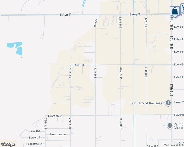 map of restaurants, bars, coffee shops, grocery stores, and more near 35921 80th Street East in Littlerock