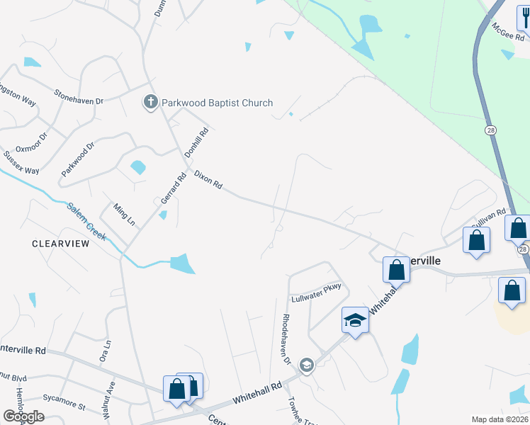 map of restaurants, bars, coffee shops, grocery stores, and more near 3607 Dixon Road in Anderson