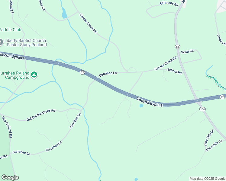 map of restaurants, bars, coffee shops, grocery stores, and more near 3877 Georgia 17 in Eastanollee