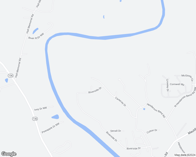 map of restaurants, bars, coffee shops, grocery stores, and more near 611 Cartecay Drive in Calhoun
