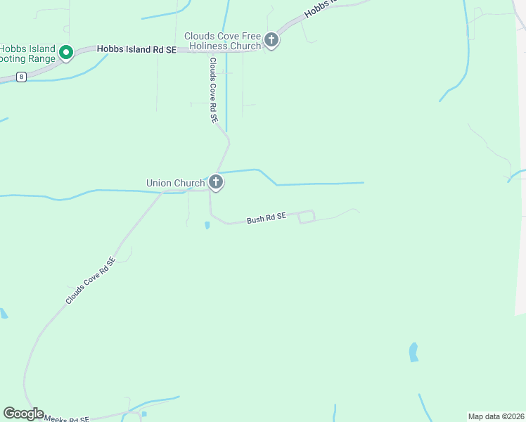 map of restaurants, bars, coffee shops, grocery stores, and more near 180 Bush Road Southeast in Huntsville