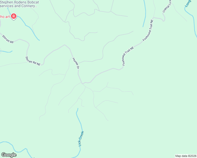 map of restaurants, bars, coffee shops, grocery stores, and more near 1286 Foxhound Trail Northeast in Ranger