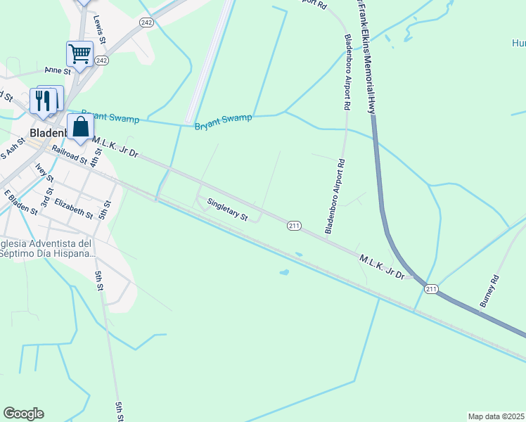 map of restaurants, bars, coffee shops, grocery stores, and more near 1006 Martin Luther King Junior Drive in Bladenboro