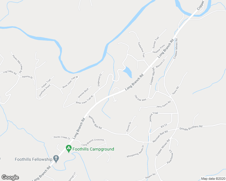 map of restaurants, bars, coffee shops, grocery stores, and more near 76 Copper Creek Drive in Dahlonega