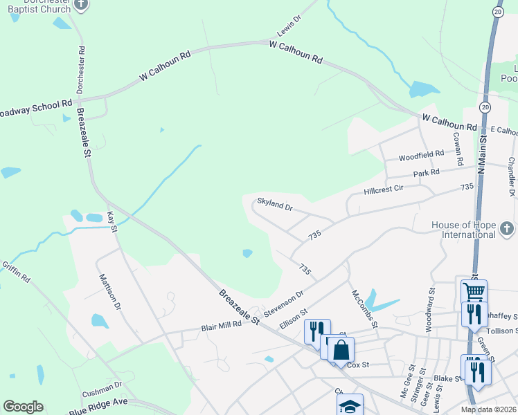map of restaurants, bars, coffee shops, grocery stores, and more near 217 Skyland Drive in Belton