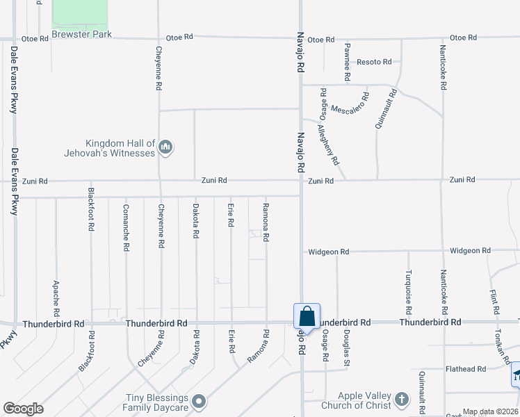 map of restaurants, bars, coffee shops, grocery stores, and more near 15620 Ramona Road in Apple Valley