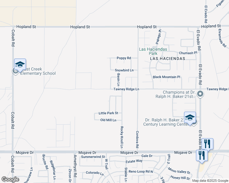 map of restaurants, bars, coffee shops, grocery stores, and more near 13953 Tawney Ridge Lane in Victorville