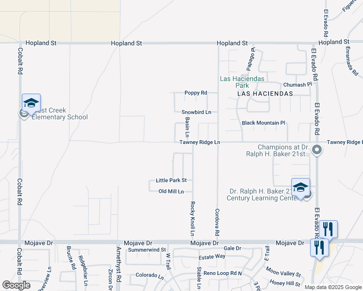 map of restaurants, bars, coffee shops, grocery stores, and more near 13953 Tawney Ridge Lane in Victorville