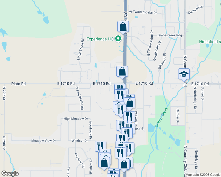 map of restaurants, bars, coffee shops, grocery stores, and more near 1710 West Plato Road in Duncan