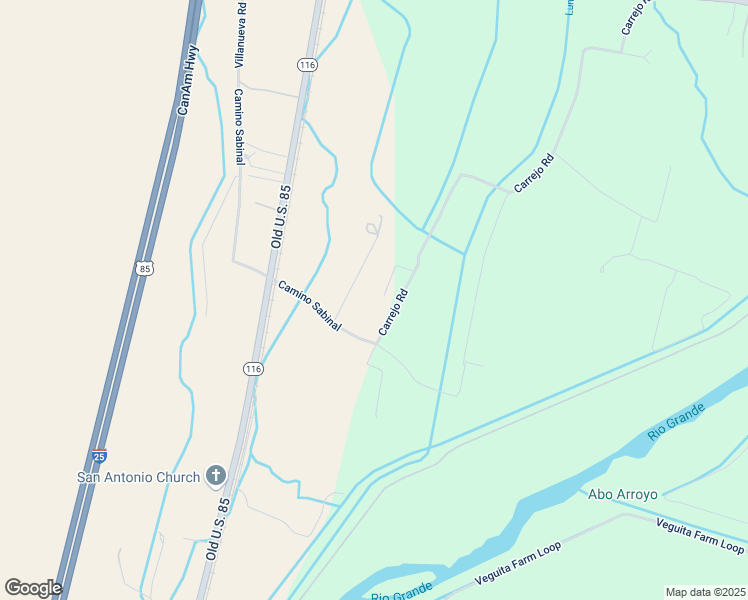 map of restaurants, bars, coffee shops, grocery stores, and more near 105 Carrejo Road in Bosque